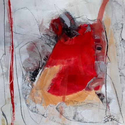 Painting RED COMPOSITION IV 1 by Recordon Eva | Painting Abstract Mixed