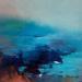 Peinture Abstrait Bleu par Chebrou de Lespinats Nadine | Tableau Abstrait Paysages Minimaliste Huile