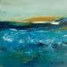 Peinture Abstrait Bleu 2 par Chebrou de Lespinats Nadine | Tableau Abstrait Paysages Minimaliste Huile