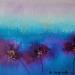 Peinture Paysage Bleu Violet par Chebrou de Lespinats Nadine | Tableau Abstrait Minimaliste Huile