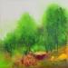 Peinture Paysage Vert 2 par Chebrou de Lespinats Nadine | Tableau Abstrait Paysages Huile