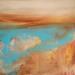 Peinture Abstrait Bleu Orange par Chebrou de Lespinats Nadine | Tableau Abstrait Paysages Marine Huile
