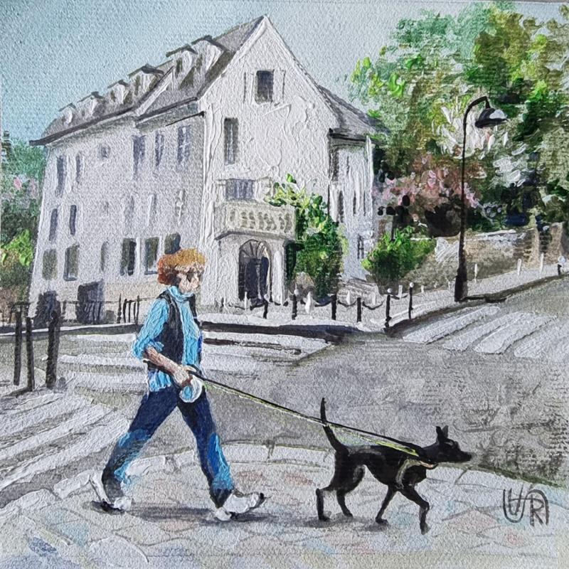 Painting Rue de Montmartre Girardon by Rasa | Painting Naive art Acrylic Urban