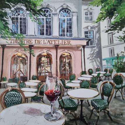 Painting  Theater and wine by Rasa | Painting Naive art Acrylic Urban