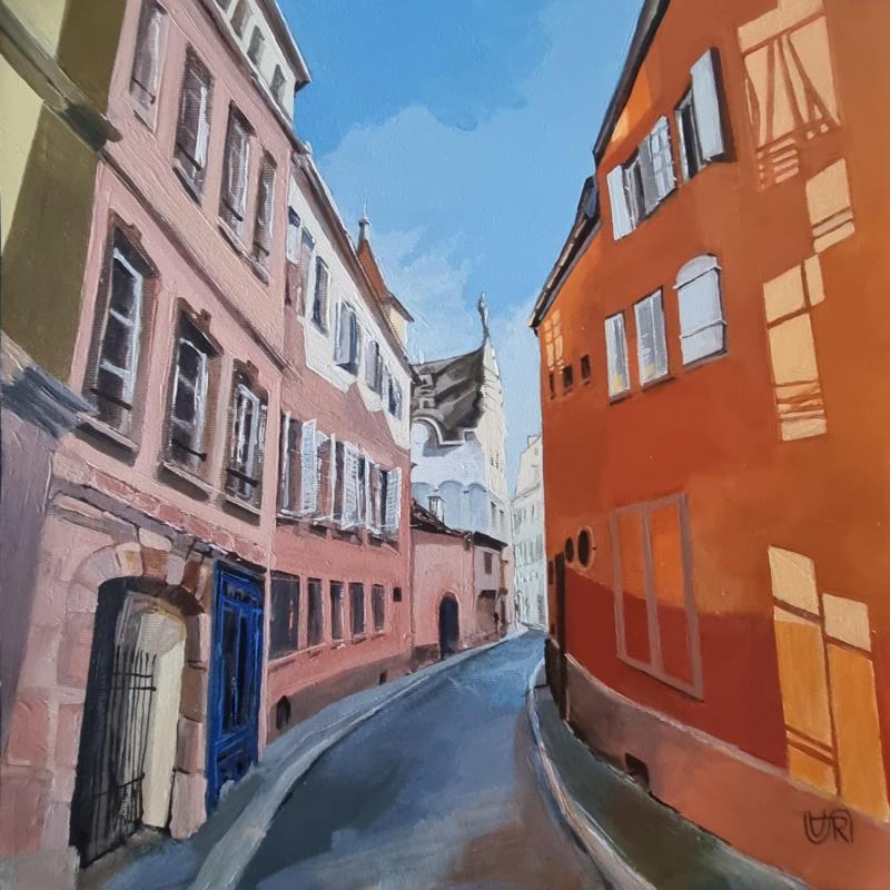 Painting Stasbourg by Rasa | Painting Naive art Acrylic Urban