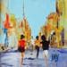 Painting A 9h by Dupin Dominique | Painting Figurative Urban Oil