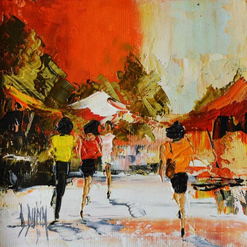Painting Les touristes by Dupin Dominique | Painting Figurative Oil Life style