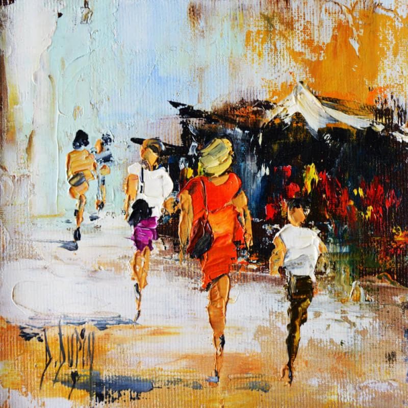 Painting En promenade by Dupin Dominique | Painting Figurative Oil Life style