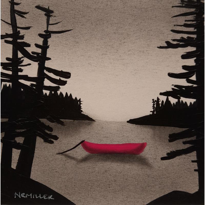 Painting Magenta mirage  by Miller Natasha | Painting Figurative Landscapes Minimalist Acrylic
