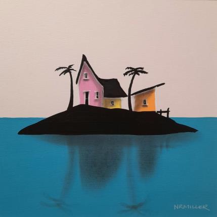 Gemälde Island vibes von Miller Natasha | Gemälde Figurativ Acryl Landschaften, Minimalistisch, Pop-Ikonen