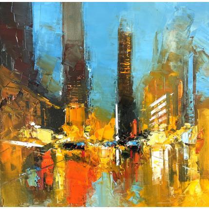 Peinture Times Square lights par Castan Daniel | Tableau Figuratif Huile Vues urbaines