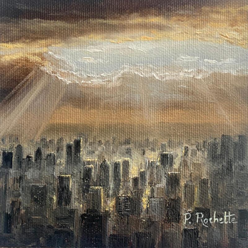 Painting A travers les nuages by Rochette Patrice | Painting Figurative Oil Urban