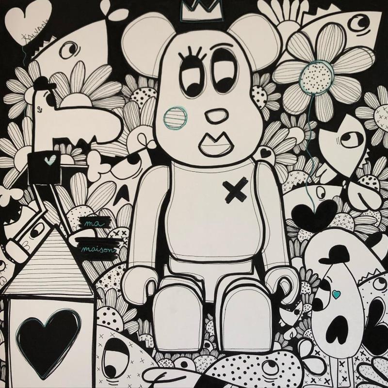 Painting La vie en noir et blanc  by Salvan Pauline  | Painting Pop art Acrylic Black & White