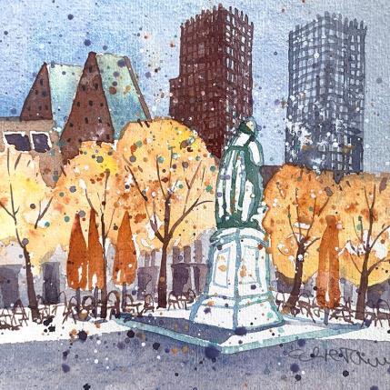 Painting NO. 22125 THE HAGUE  HET PLEIN by Thurnherr Edith | Painting Figurative Watercolor Urban
