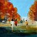 Painting Paris in autumn by Dupin Dominique | Painting Figurative Urban Oil