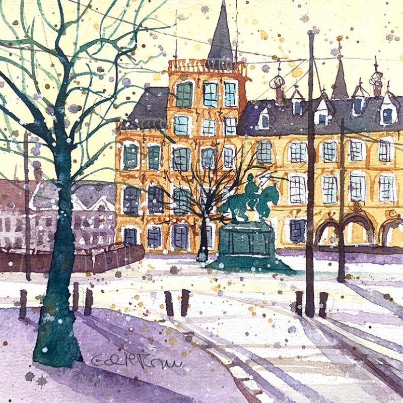 Painting NO. 22132 | THE HAGUE | BUITENHOF TO HOFVIJVER by Thurnherr Edith | Painting Figurative Watercolor Urban