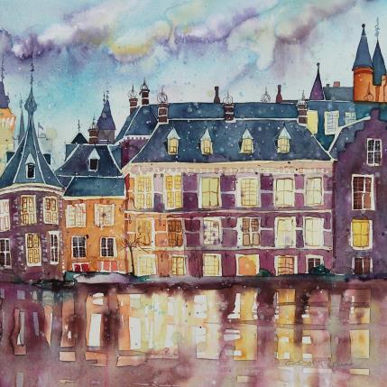 Painting NO. 22118 THE HAGUE  HOFVIJVER by Thurnherr Edith | Painting Figurative Watercolor Urban