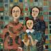 Painting Three woman and a cat by Sundblad Silvina | Painting Figurative Acrylic