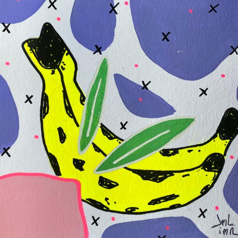 Gemälde Pink Lemon and a little Yellow Banana von JuLIaN | Gemälde Pop-Art Stillleben Acryl