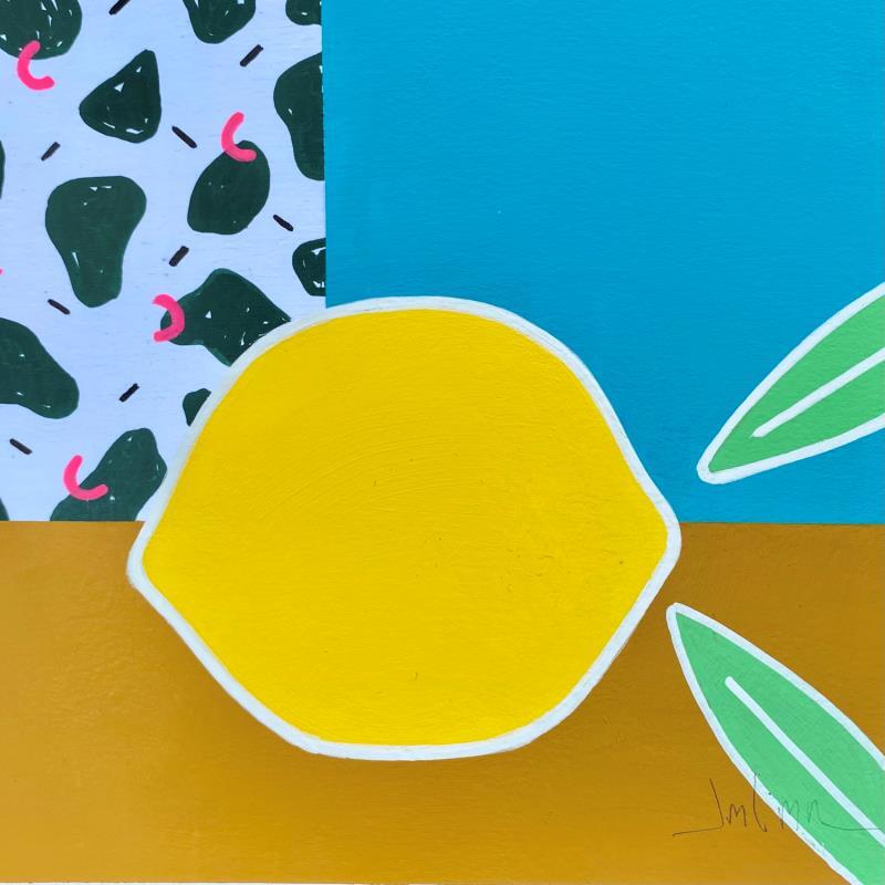 Gemälde A Lemon on a table von JuLIaN | Gemälde Figurativ Acryl Pop-Ikonen, Stillleben