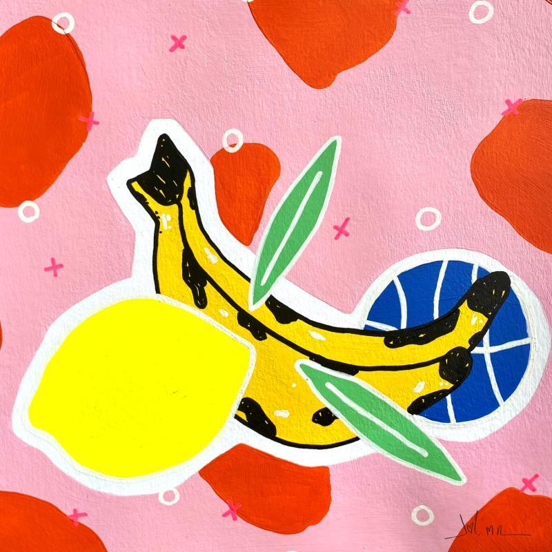 Painting Yellow Lemon and a Yellow Banana by JuLIaN | Painting Pop art Acrylic still-life