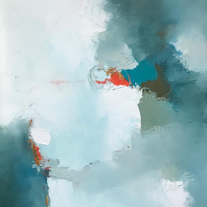 Painting Le ciel encombré de nuage by Dumontier Nathalie | Painting Abstract Oil Minimalist