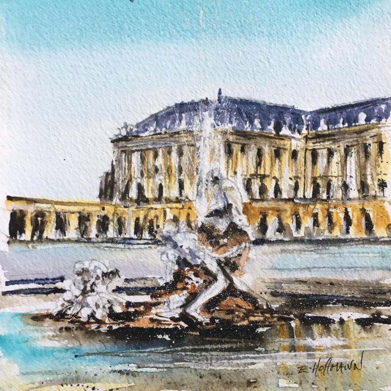 Peinture Vienne Château de Schönbrunn par Hoffmann Elisabeth | Tableau Figuratif Urbain Aquarelle
