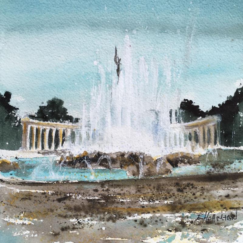 Painting Hochstrahlbrunnen by Hoffmann Elisabeth | Painting Figurative Watercolor Urban