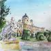 Painting Kunsthistorisches Museum by Hoffmann Elisabeth | Painting Figurative Urban Watercolor