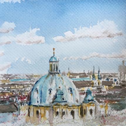 Painting Peterskirche by Hoffmann Elisabeth | Painting Figurative Watercolor Urban