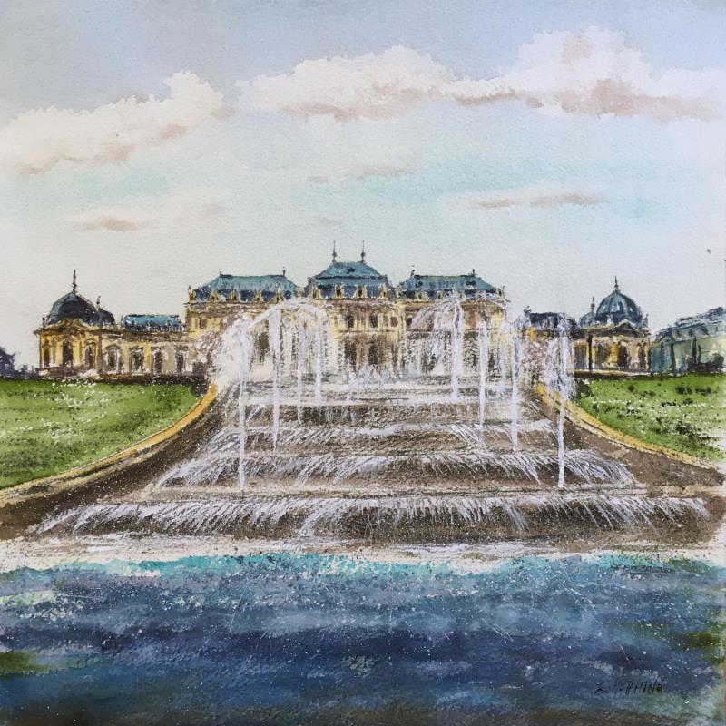 Painting Belvedere by Hoffmann Elisabeth | Painting Figurative Watercolor Urban