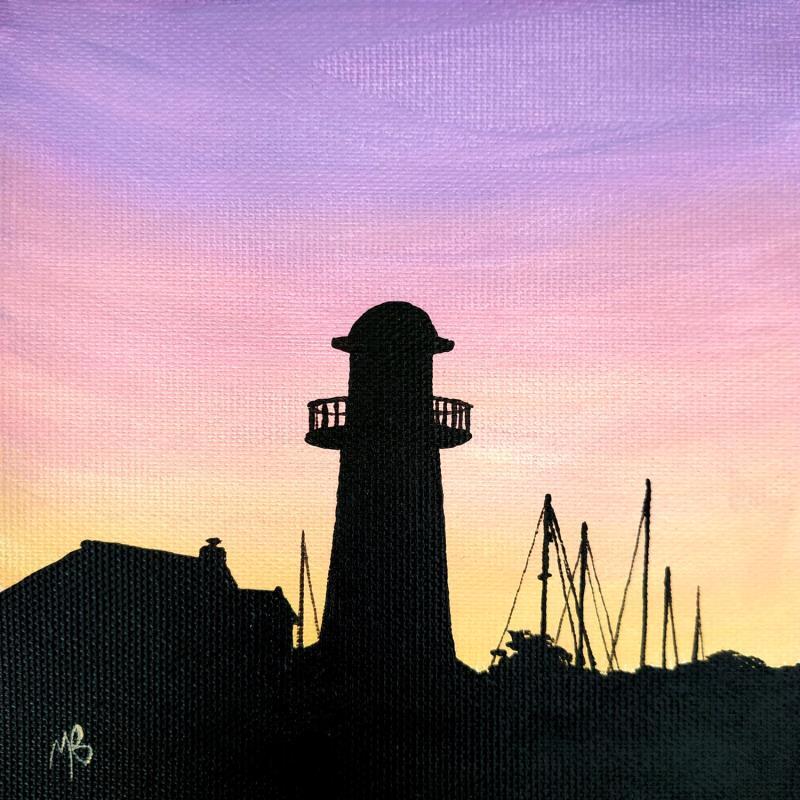 Painting Le phare by Blandin Magali | Painting Figurative Acrylic Landscapes Minimalist