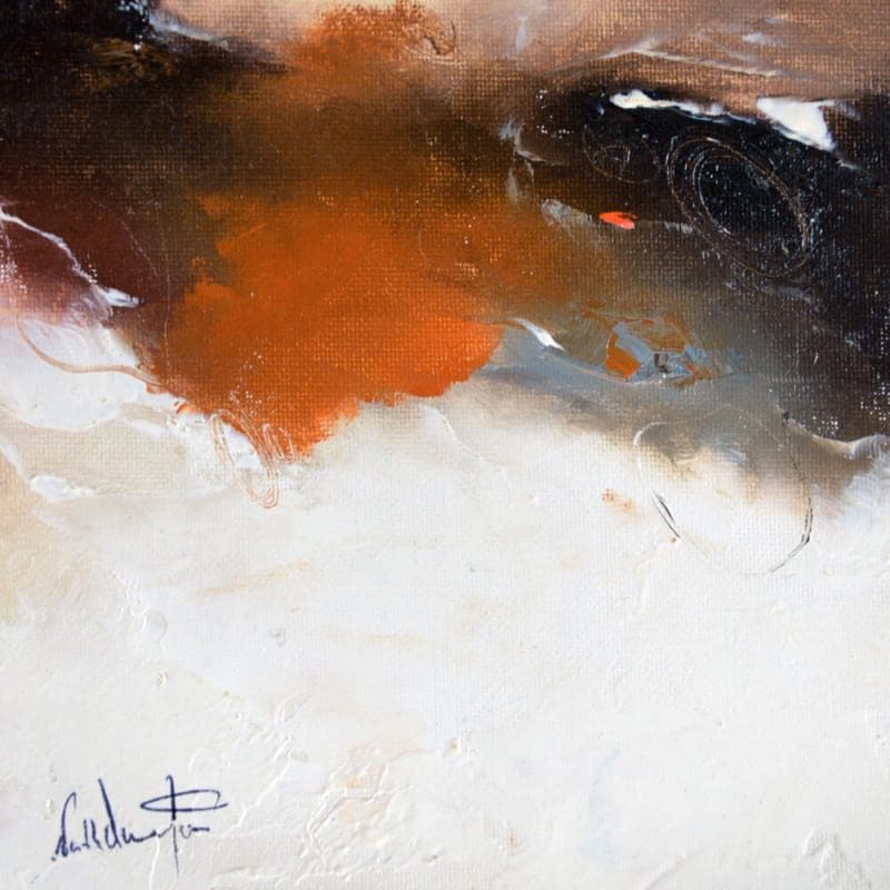 Painting Fin d'une belle journée by Dumontier Nathalie | Painting Abstract Oil Minimalist