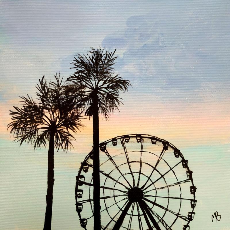 Painting La grande roue by Blandin Magali | Painting Figurative Acrylic, Oil Landscapes, Minimalist, Pop icons