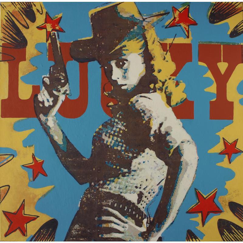 Painting Lucky girl  by Okuuchi Kano  | Painting Pop art Acrylic, Gluing Cinema