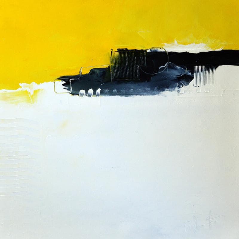 Painting J'entends le roulement des galets by Dumontier Nathalie | Painting Abstract Oil Minimalist