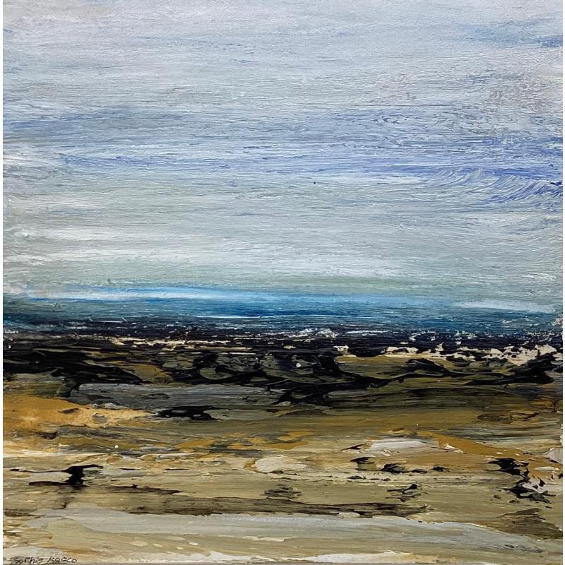 Gemälde Sans titre  von Rocco Sophie | Gemälde Art brut Landschaften Marine Öl Acryl Collage Sand