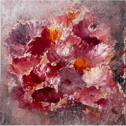 Gemälde Fusion de fleurs  von Rocco Sophie | Gemälde Art brut Acryl, Collage, Öl, Sand