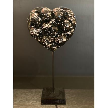 Sculpture Heartskull tige noir by VL | Sculpture Pop art Mixed