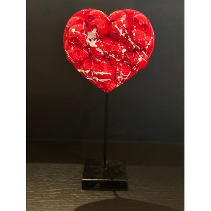 Sculpture Heartskull tige rouge  by VL | Sculpture Pop art Mixed