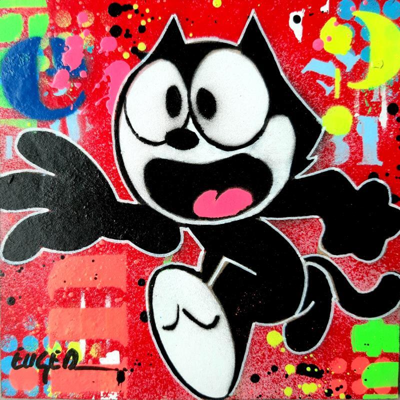 Painting AFRAID by Euger Philippe | Painting Pop-art Pop icons Graffiti Cardboard Acrylic Gluing
