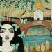 Peinture Mi casa en el puente par Arias Parera Almudena | Tableau Art naïf Portraits Paysages Acrylique