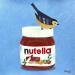 Gemälde Oiseau avec Nutella von Sally B | Gemälde Art brut Tiere Stillleben Acryl