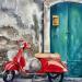 Peinture Una passeggiata con fabiola  par Herambourg Xavier | Tableau Figuratif Huile Vues urbaines scènes de vie