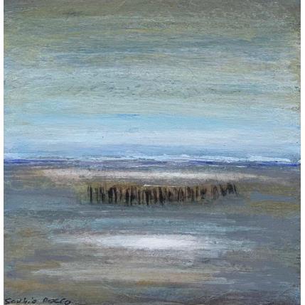 Gemälde Lagune von Rocco Sophie | Gemälde Art brut Acryl, Collage, Öl, Sand Landschaften, Marine