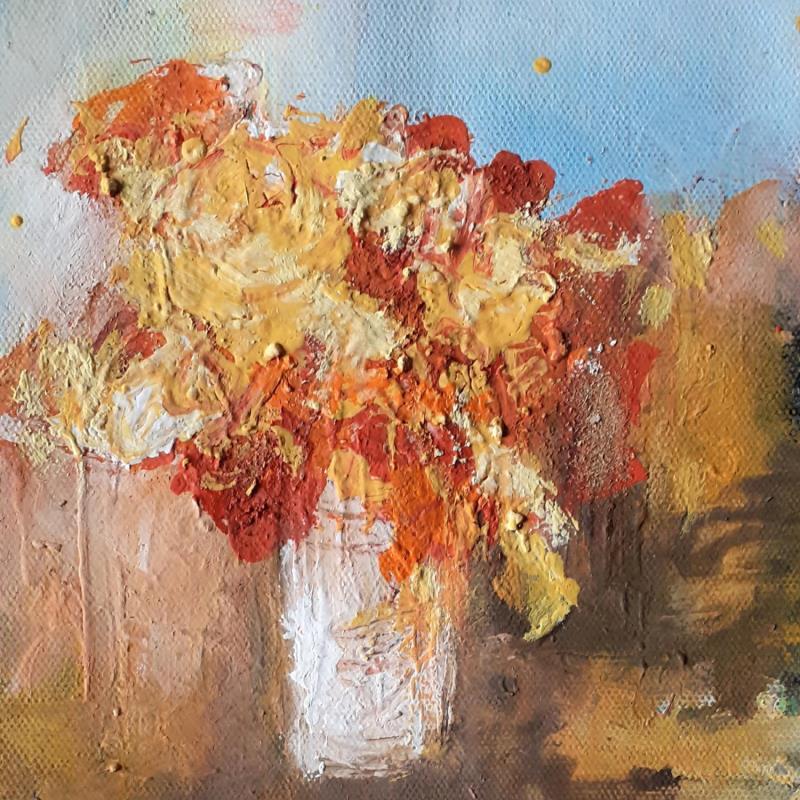 Gemälde fleurs dans le vase von Nelleke Smit | Gemälde Figurativ Stillleben Öl Acryl