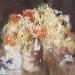 Peinture mes fleurs dans le vase par Nelleke Smit | Tableau Figuratif Natures mortes Huile Acrylique