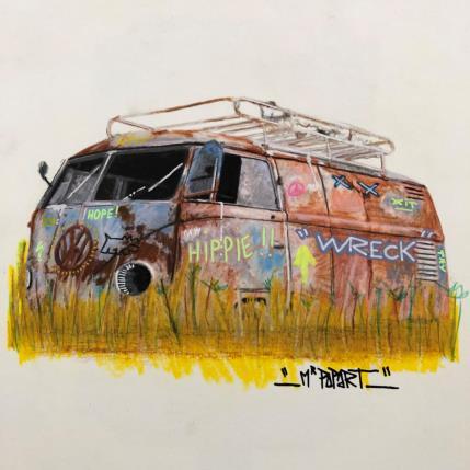 Peinture Combi Wreck  par MR.P0pArT | Tableau Street Art Aquarelle, Graffiti icones Pop, scènes de vie, Urbain