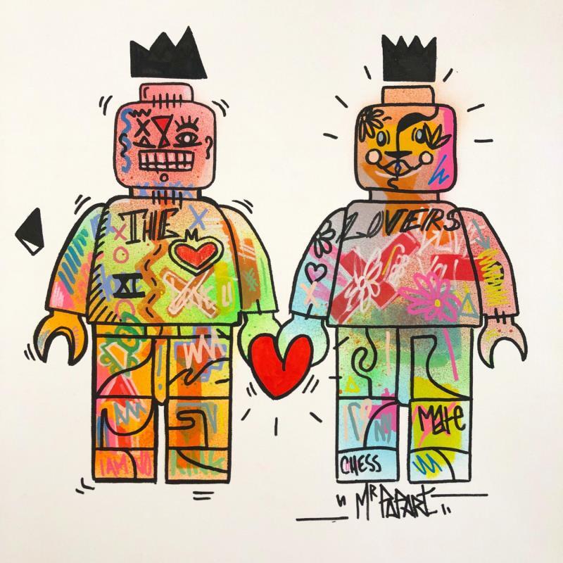 Peinture The Lovers par MR.P0pArT | Tableau Street Art Graffiti icones Pop