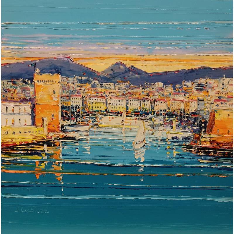 Painting Reflets du matin, Marseille by Corbière Liisa | Painting Figurative Oil Landscapes, Marine